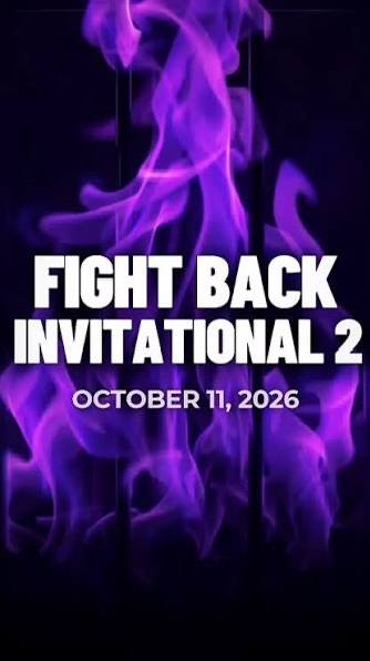 Fight Back Invitational 2 poster with purple flames, October 11, 2026